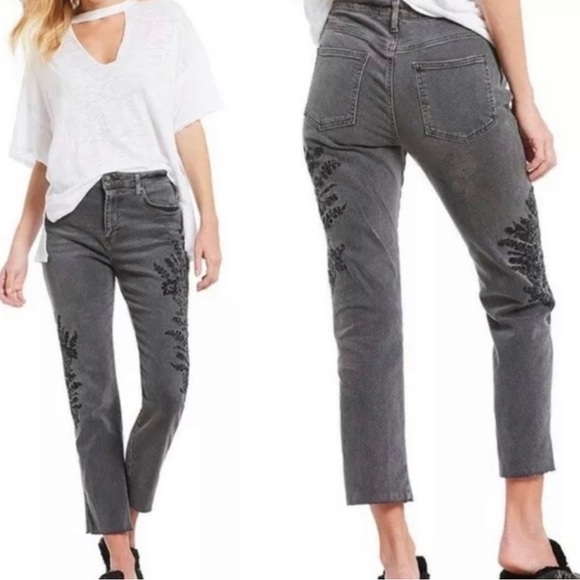 Free People Embroidered Straight Leg Jeans - Picture 3 of 10